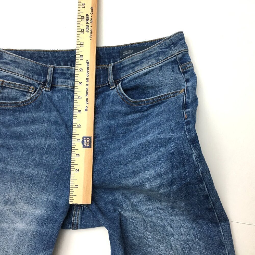 J. Jill Denim Women's Jeans Straight Leg High Rise Frayed Hems size 4 length 26" - Picture 6 of 9
